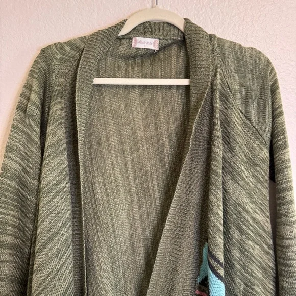 Altar'd State Sage Green Knit Cardigan with Fringe and Pockets - S - Picture 10 of 14